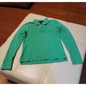 Ralph Lauren Long Sleeve Polo Kelly Green‎ girls size 16